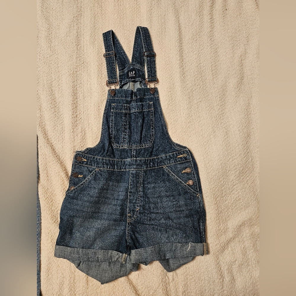 Dark Wash Denim Overalls GAP